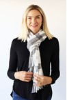 CHECK SCARF - white blk
